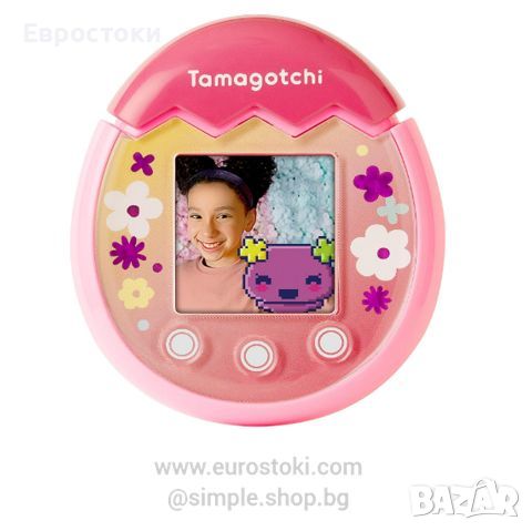 Електронна играчка Tamagotchi Pix с камера, цветен екран и сензорни бутони, Тамагочи дизайн Floral, снимка 1