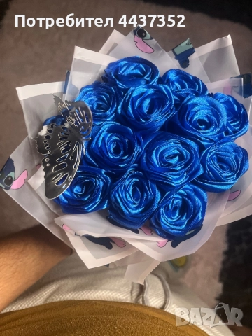 Букет от сатени рози
