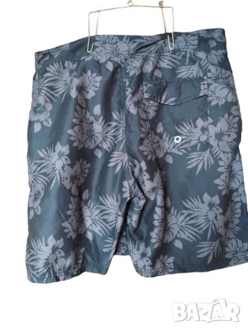 Мъжки плувни шорти с флорална щампа и надпис FSBN, Тъмносиви, L, снимка 2 - Къси панталони - 45718023