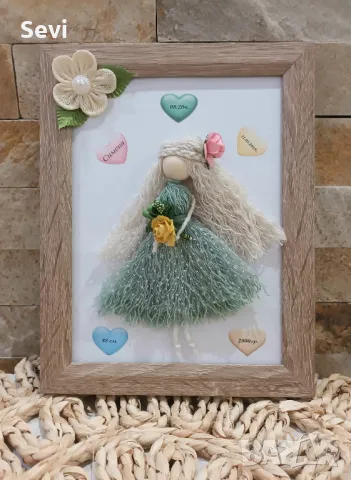 Кукла макраме в рамка-персонализирана!