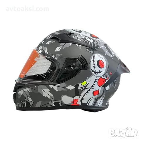 Каска за мотор Matt Grey 108-12, снимка 3 - Аксесоари и консумативи - 50975729