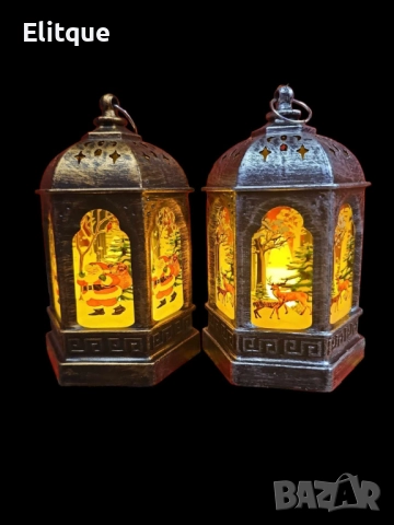 Коледен декоративен светещ фенер. Размери: 13х7 см, материал пластмаса., снимка 2 - Други стоки за дома - 52903752