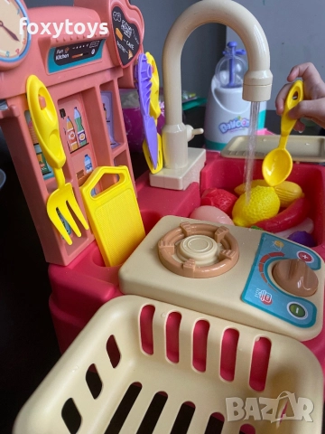 Детска мивка с течаща вода с малка кухня, снимка 9 - Образователни игри - 52669934