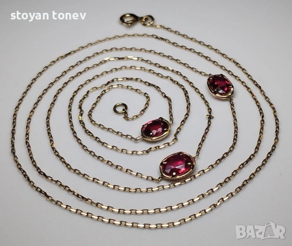 УНИКАЛНО ДИЗАЙНЕРСКО БИЖУ – МНОГОФУНКЦИОНАЛНО КОЛИЕ/ГРИВНА С 3 НАТУРАЛНИ ВИВИД ЧЕРВЕНИ РУБИНА! , снимка 3 - Колиета, медальони, синджири - 48198235