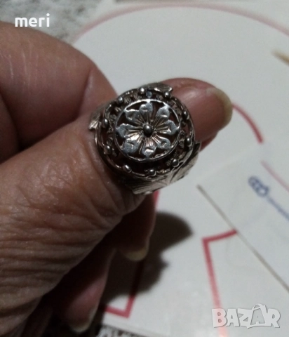  Арт деко сребърен пръстен, снимка 5 - Пръстени - 52418367
