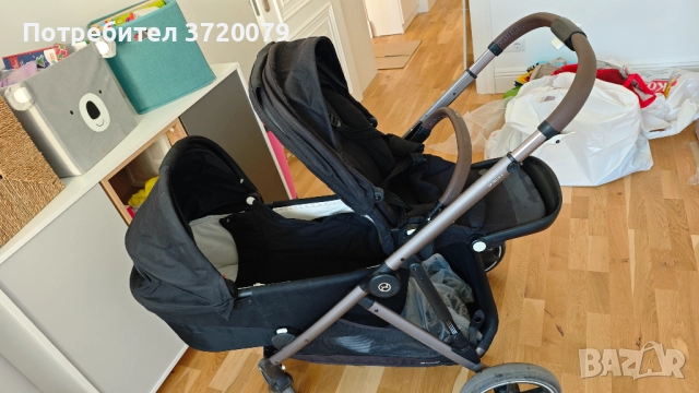 Двойна количка Cybex Gazelle S черна, снимка 4 - Детски колички - 52023061