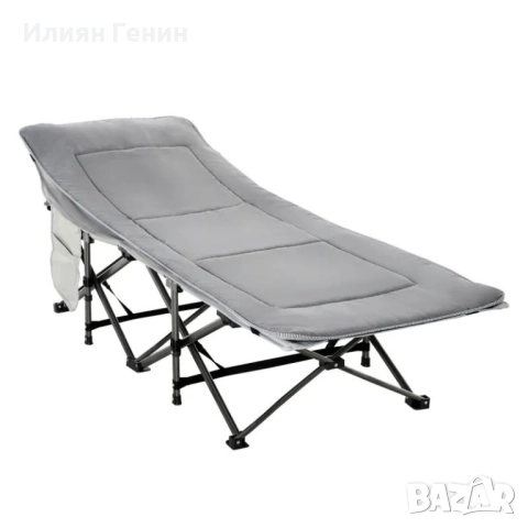 Сгъваемо походно легло Outsunny с матрак, чанта за носене, 188 x 64,5 x 53 