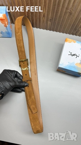 Yves Saint Helens 💎 Естествена Кожа и Велур , снимка 5 - Колани - 54055117