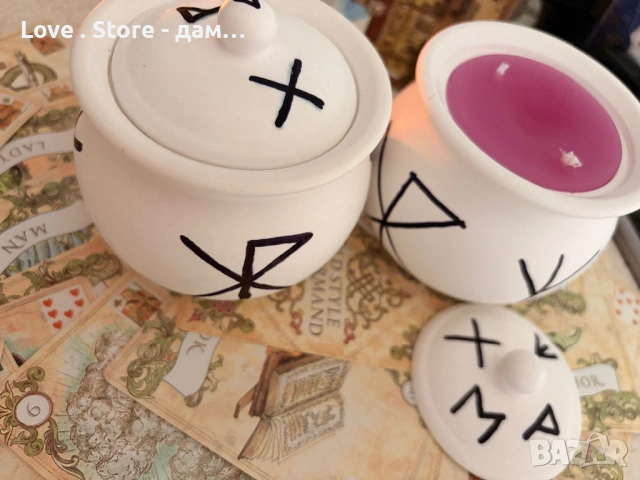 Пуническа свещ за Любовна магия , снимка 6 - Декорация за дома - 53411508