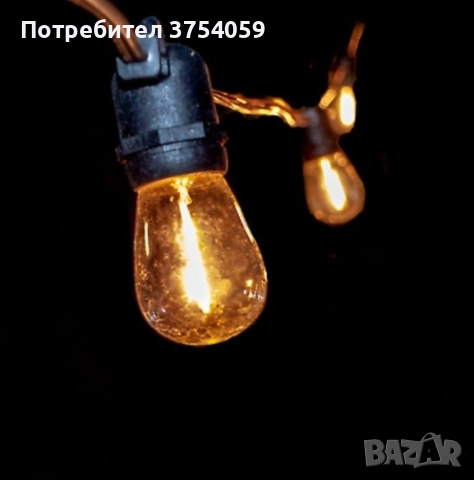 Водоустойчив гирлянд за външно осветление с 10 броя LED крушки, снимка 3 - Външни лампи - 52348306