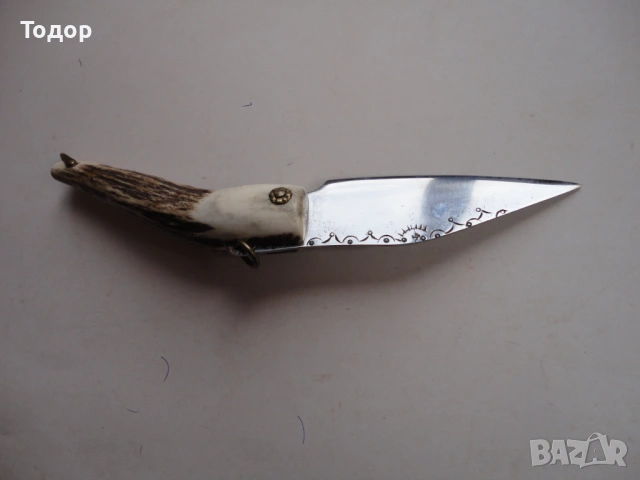 Майсторска сойка нож рог Тодор Димитров 8, снимка 6 - Ножове - 54095844