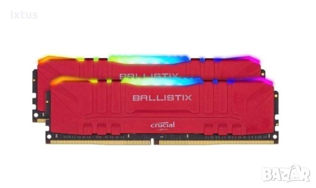 Crucial Ballistix RGB 3200 MHz DDR4 DRAM Desktop Gaming Kit 16GB (RED), снимка 2 - RAM памет - 46419150