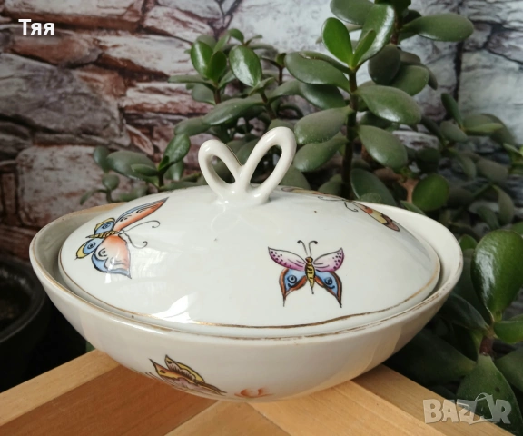 БГ порцеланова захарничка с пеперуди 