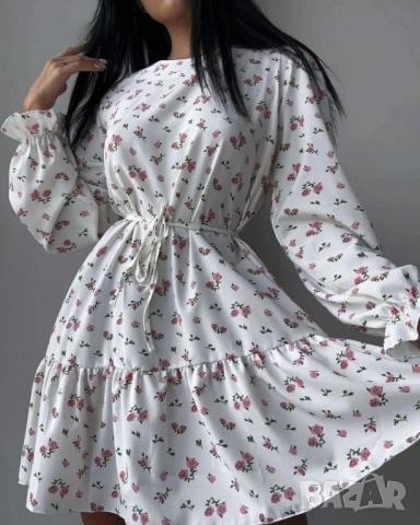 рокля с флорални мотиви , снимка 4 - Рокли - 51696222