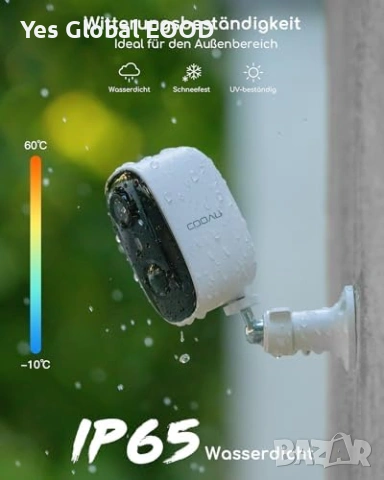 2 бр WiFi камери COOAU 2K нощно цветно PIR, снимка 9 - Друга електроника - 54299892