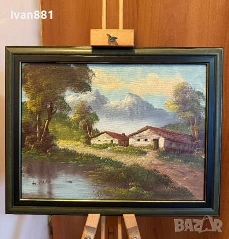 Страхотна картина - ръчно рисувана пейзаж с маслени бои, снимка 2 - Картини - 50987392
