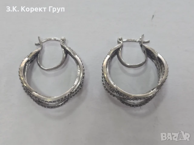 Сребърни обеци 925, снимка 3 - Обеци - 51080086