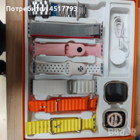 Смарт часовник S100 ultra 7 in 1 strap HD Heart rate exercise fitness tracker r