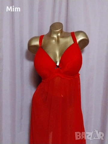 Janina 100 D Червена ефирна нощница , снимка 2 - Корсети, бюстиета, топове - 52544172