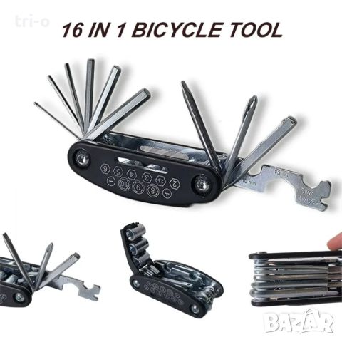 16 в 1 Многофункционален инструмент Отвертка Гаечен ключ за ремонт на Велосипед Мотоциклет и други, снимка 6 - Отвертки - 45089597