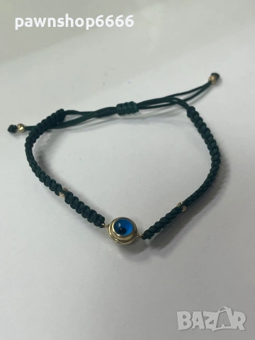 Регулираще се гривна с конец и  златни елементи 14 карата, снимка 2 - Гривни - 53040612