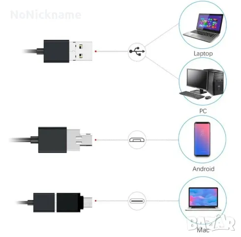 Hard Cable Ендоскоп с Твърд Кабел Водоустойчив Бороскоп Камера USB OTG 5.5mm 5M , снимка 10 - Камери - 28702231