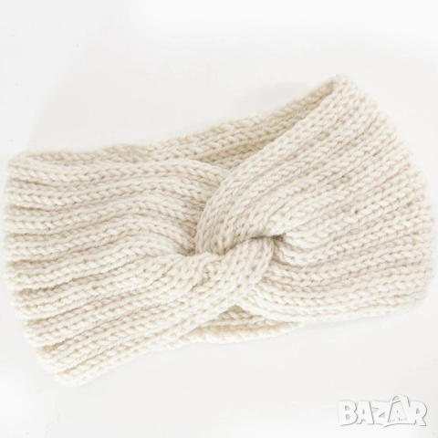 Дамски плетена лента за глава с усукване, снимка 6 - Други - 52657503