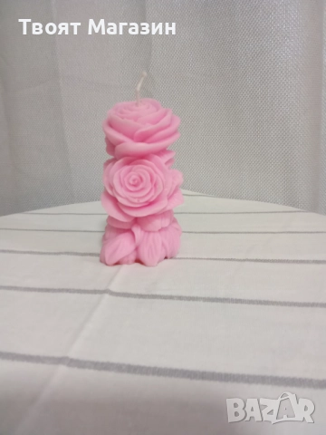 Свежа свещ във формата на роза в различни цветове, снимка 4 - Подаръци за рожден ден - 52681113