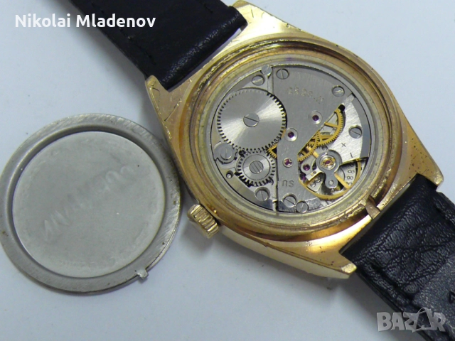Съветски CORNAVIN/РАКЕТА Позлатен Мъжки ръчен часовник, работещ. Ден/Дата, снимка 16 - Мъжки - 51947231