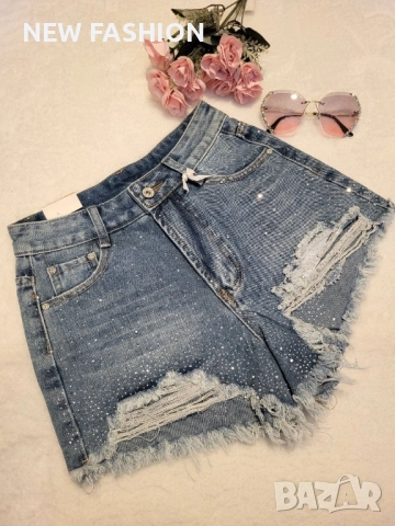 Разпродажба ✨ Дънкови Панталонки с Камъни ✨, снимка 6 - Къси панталони и бермуди - 51836623