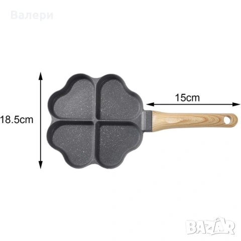 Тиган за пържене на яйца, палачинки, пържени картофи, индукция  сърце, снимка 7 - Съдове за готвене - 53215541