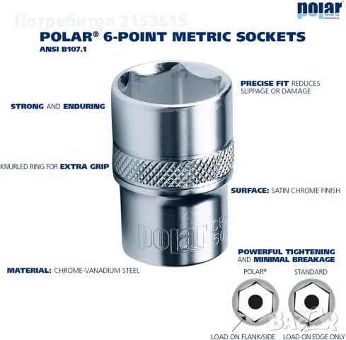 POLAR TOOLS 1/2 гидория 24 части качествени вложки камъни комплект хром ванадий, снимка 6 - Други инструменти - 47010647