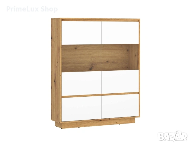 Витрина FOGGIA FOGV02 WIT2D дъб артисан/алпийско бяло , снимка 3 - Шкафове - 53105321