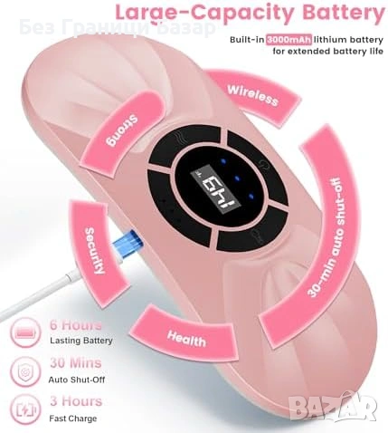 Нова Безжична затопляща подложка за корем цикъл 6 топлини 6 масажа, снимка 5 - Други - 53666545