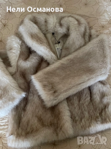 Ново кожено палто екрю, снимка 4 - Палта, манта - 52694371