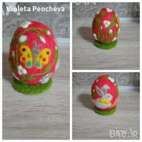 Декоративни великденски яйца с техника иглонабиване 