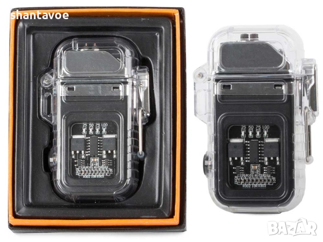 Плазмена водоустойчива запалка с фенер и USB, снимка 6 - Подаръци за мъже - 49369923