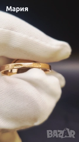 Златен пръстен 583 с естествен камък - винтидж, снимка 10 - Пръстени - 53735965