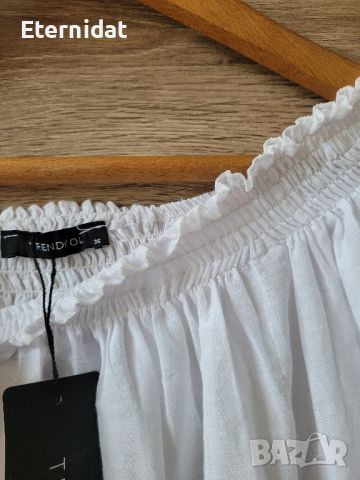 Нова бяла рокля памучна материя с бродерии , снимка 5 - Рокли - 45614174