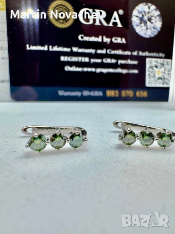 Сребърни обеци с мойсанит (Диамант) 0.6 карата, снимка 7 - Обеци - 53889235