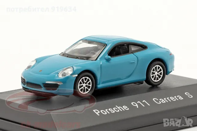 Продавам колекционерска количка Porsche 911 (991) Carrera S на Welly в мащаб 1/87, снимка 6 - Колекции - 49565249