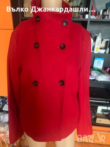 Кокетно късо червено палто Marc O'Polo (вълна и кашмир), размер 36, снимка 3 - Палта, манта - 53769095