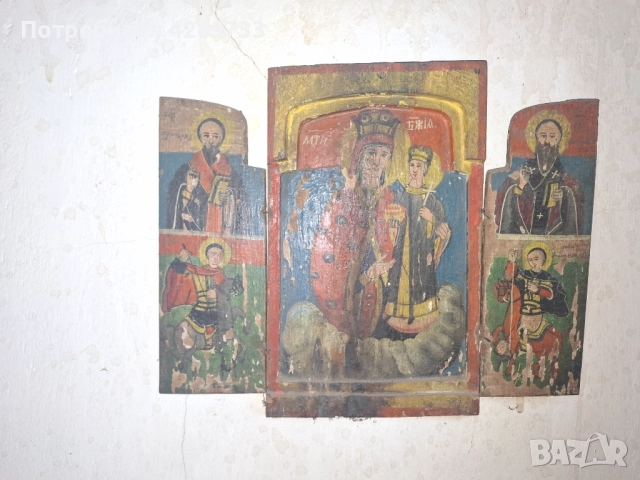 Икона Триптих Старинна