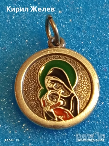 Сребърен медальон Дева Мария с младенеца Исус ювелирна изработка 52155, снимка 3 - Колиета, медальони, синджири - 52639637