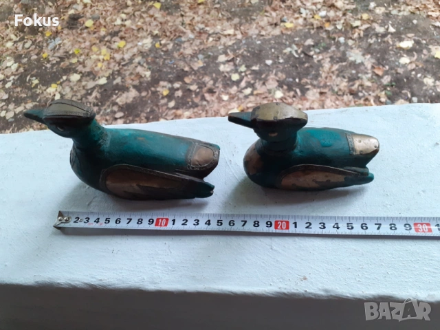 ЛОТ ДЪРВЕНИ ПАТИЦИ С МЕСИНГОВ ОБКОВ И УНИКАЛНА ПАТИНА, снимка 5 - Антикварни и старинни предмети - 53512709