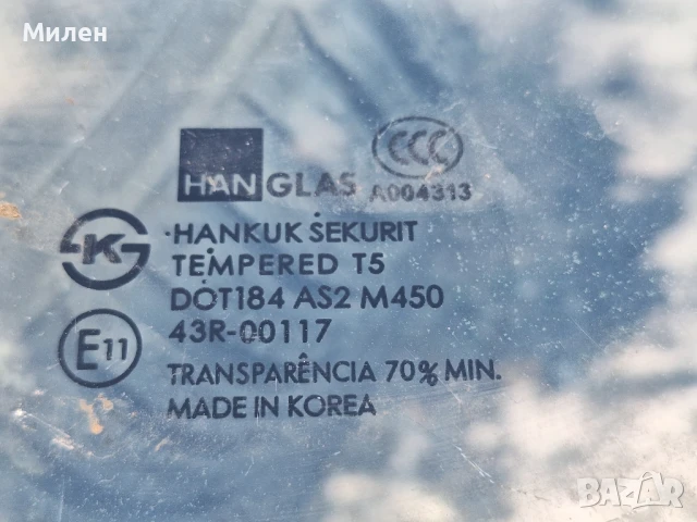 Странично Стъкло На Предна Дясна Врата За Hundai Coupe от 1996-1999 Година Хюндай Купе , снимка 2 - Части - 51055848