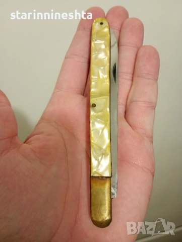 гравирано дегустационно старо джобно ножче нож джобна ножка, снимка 4 - Антикварни и старинни предмети - 53209443