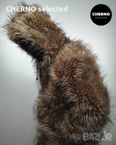 URBANCODE LONDON мъжко дълго яке • палто от изкуствен косъм с качулка – размер L , снимка 6 - Якета - 53668969