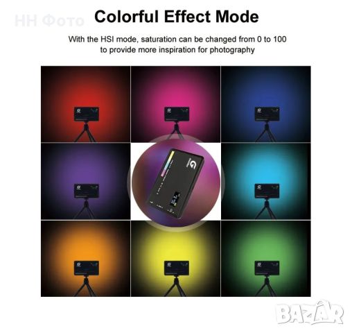 RGB LED панел , за камера , статив , видео , фотография , стрийминг , снимка 10 - Светкавици, студийно осветление - 46358574