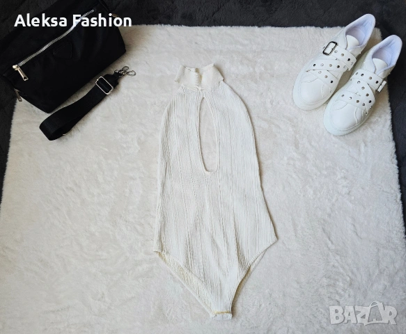 Кремаво боди с гол гръб , снимка 5 - Потници - 47560534